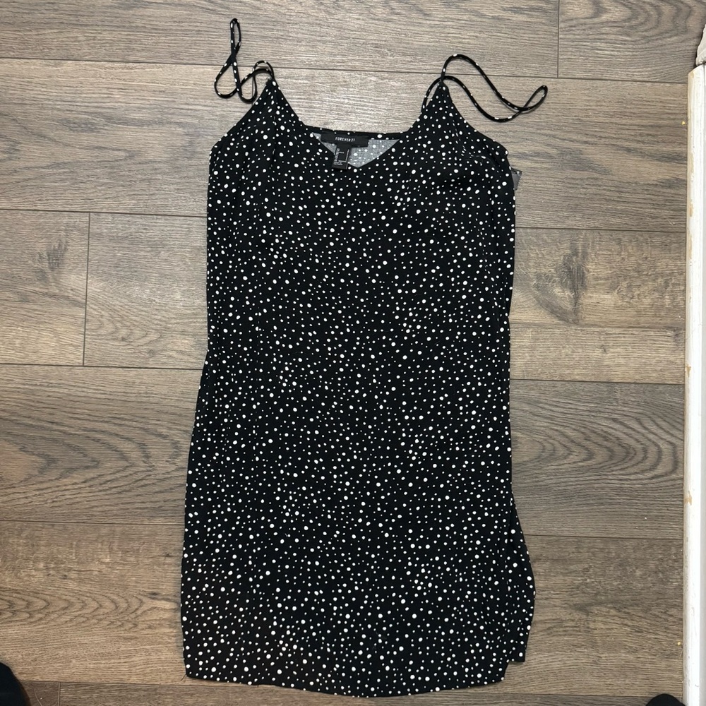Forever 21 Black Dress with White Dots